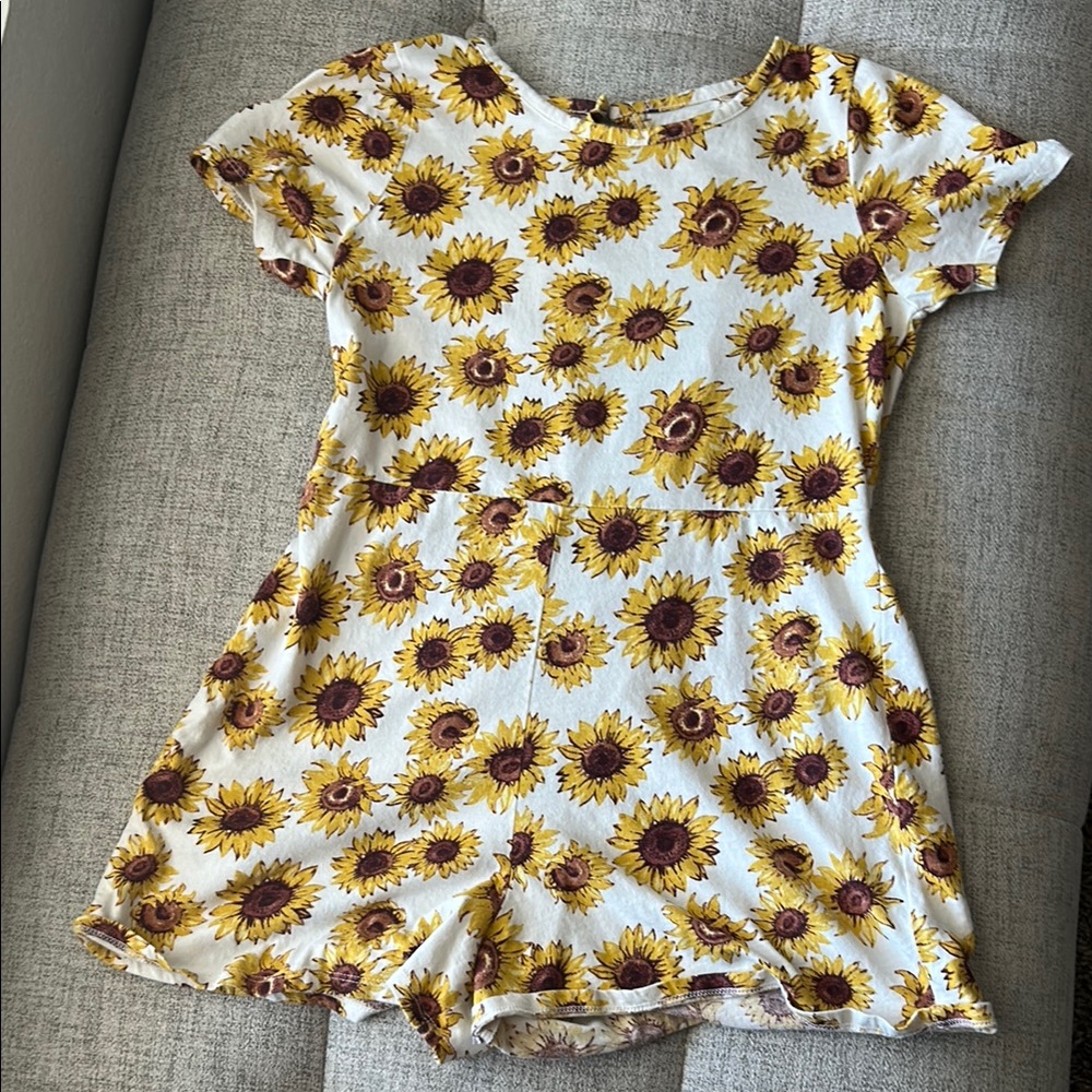 Sunflower Print Romper